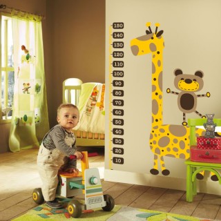 Vinilos decorativos medidor estatura  jirafa infantil (medidas 120 x 153 cm)